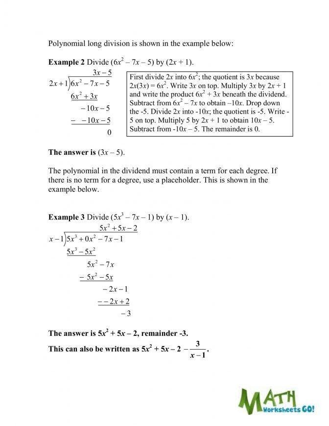 21 Dividing Polynomials Using Synthetic Division Worksheet Answer Key 