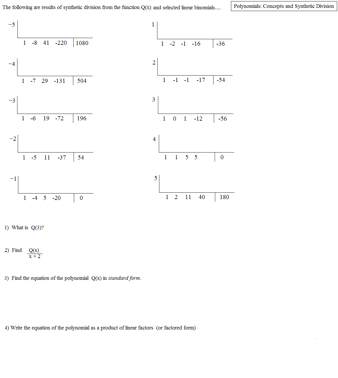 41 Dividing Polynomials Long And Synthetic Division Worksheet Answers 