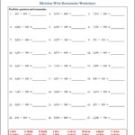 5th Grade Math Division Worksheets With Remainder EduMonitor