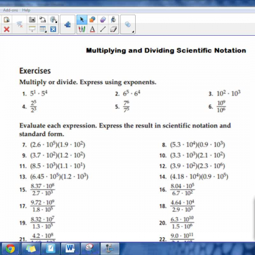 Answer Key Multiplying Dividing Scientific Notation WS