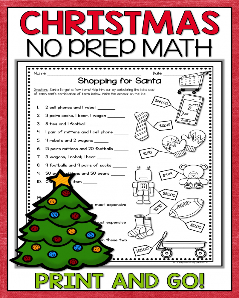 Christmas Division Worksheets 4Th Grade 4th Grade Math Worksheets 