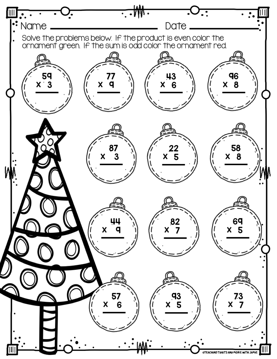 Christmas Division Worksheets 4Th Grade 4th Grade Math Worksheets