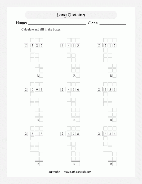 Divide 3 Digit Numbers By 2 Using The Long Division Method Free Math 