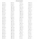 Dividing By 2 With Quotients From 1 To 9 A