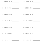 Dividing Integers Worksheets