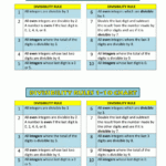 Divisibility Rules 1 10 Chart