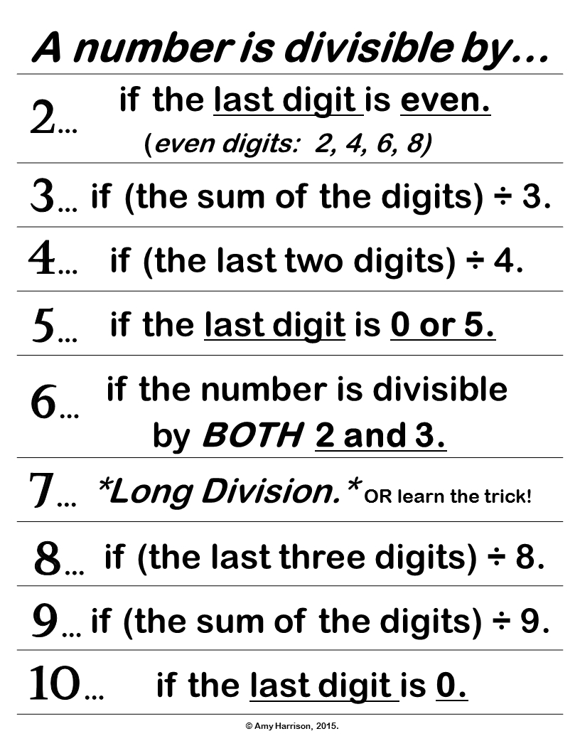 Divisibility Rules 2 3 4 5 6 7 8 9 And 10 3 Worksheet