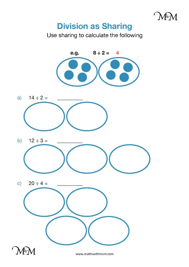 Division By Sharing Equally Maths With Mum