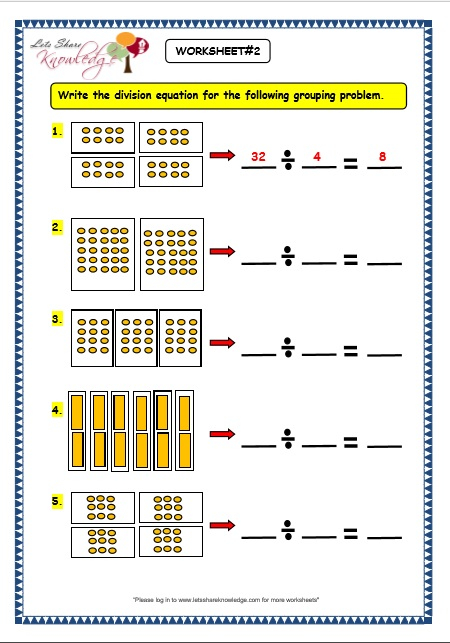 Division Grouping Worksheet Year 1 Breadandhearth