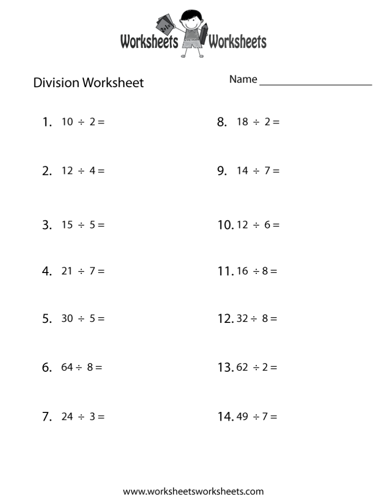 Division Practice Worksheet Free Printable Educational Worksheet