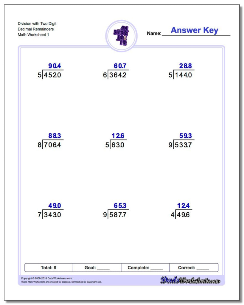 Division With Decimal Results