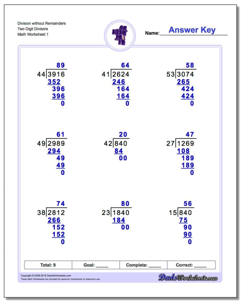 Division With Multi Digit Divisors