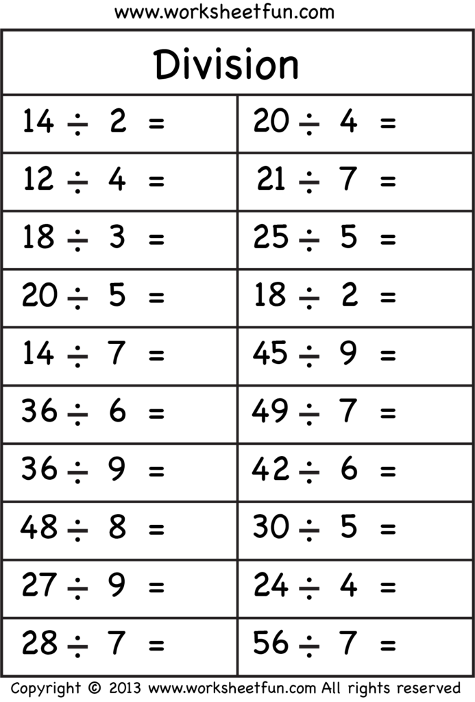 Division Worksheets 2 Worksheets FREE Printable Worksheets 