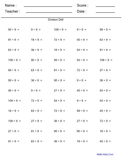 Download Division Table 1 100 Chart Templates PDF