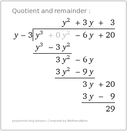 Formatting Results Of A Polynomial Long Division Mathematica Stack 