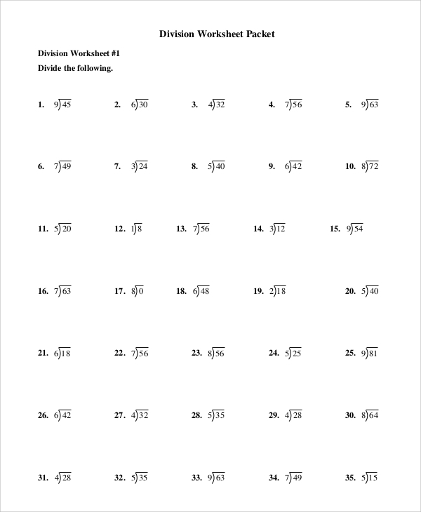 FREE 8 Sample Multiplication And Division Worksheet Templates In PDF 