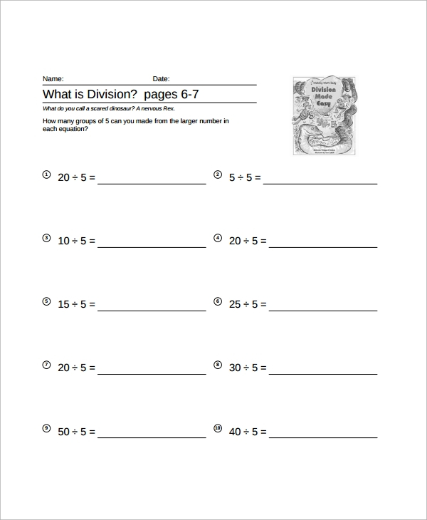 FREE 9 Sample Long Division Worksheet Templates In MS Word PDF