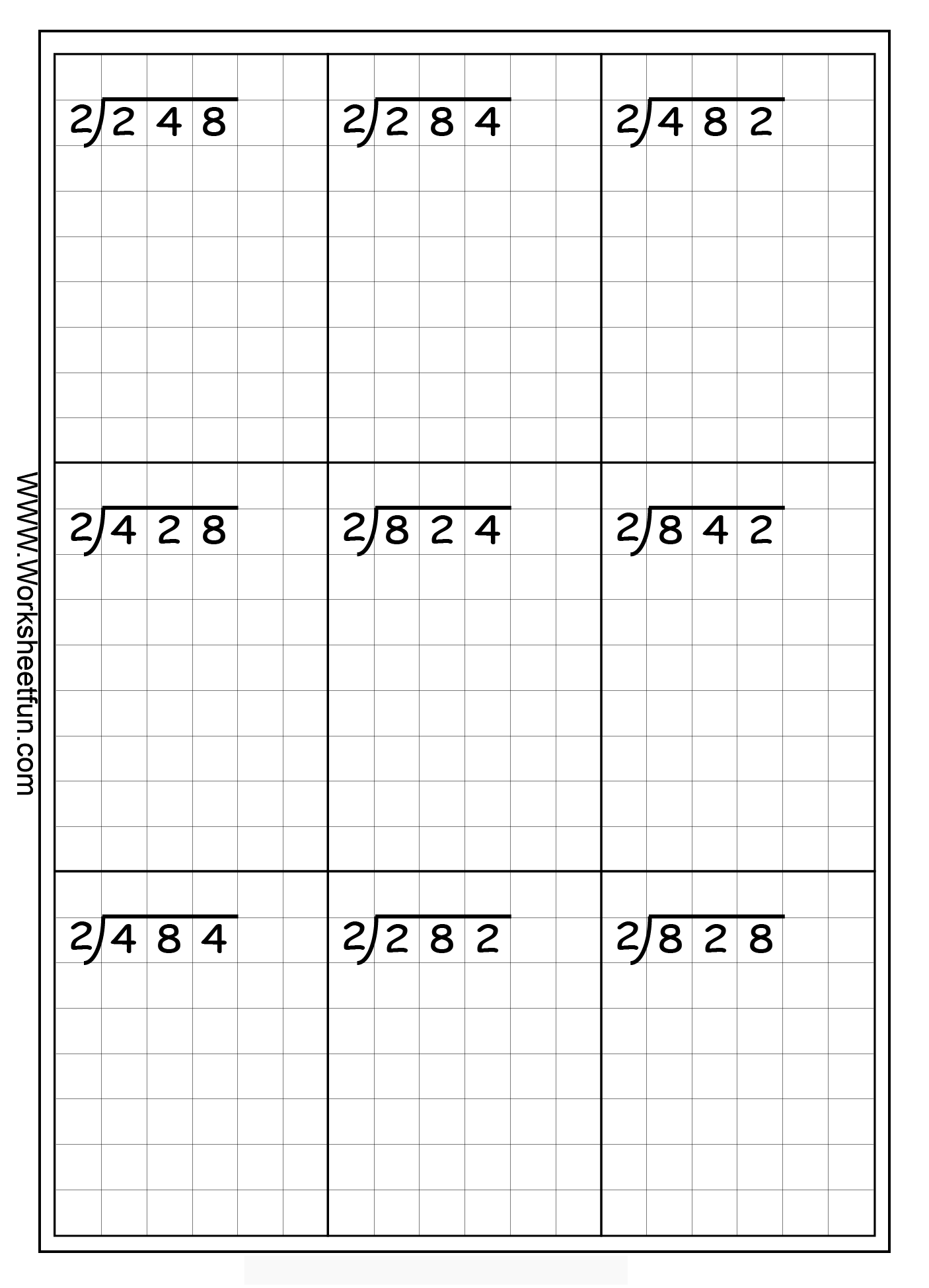 Long Division 3 Digits By 1 Digit Without Remainders 20