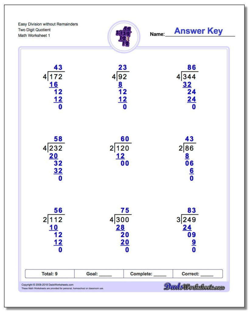 Long Division Worksheets