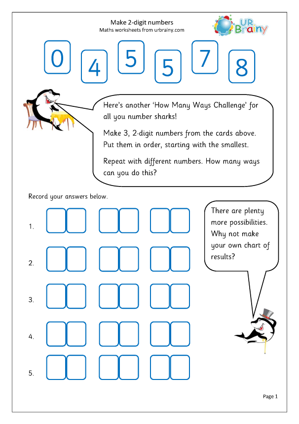 Make 2 digit Numbers Reasoning Problem Solving By URBrainy