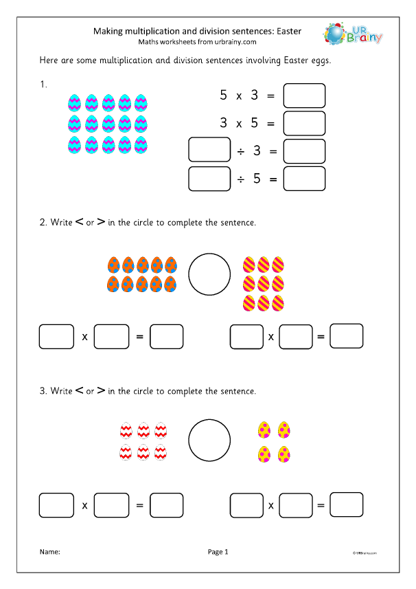 Making Multiplication And Division Sentences Easter Special