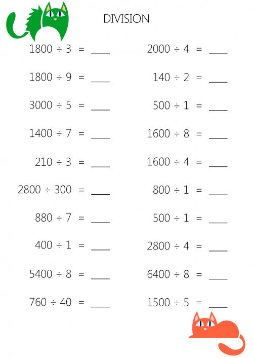 Mental Division Worksheet 1 KidsPressMagazine