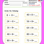 MENTAL DIVISION WORKSHEETS The Teacher s Craft