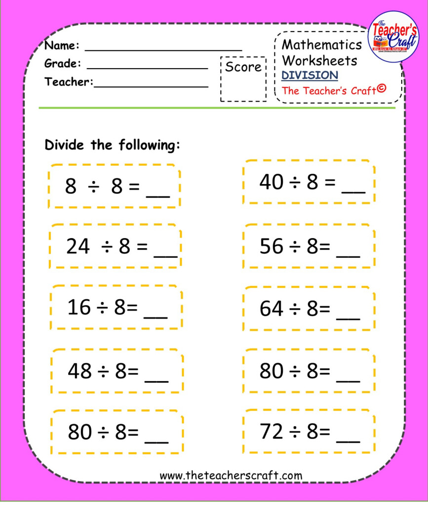 MENTAL DIVISION WORKSHEETS The Teacher s Craft