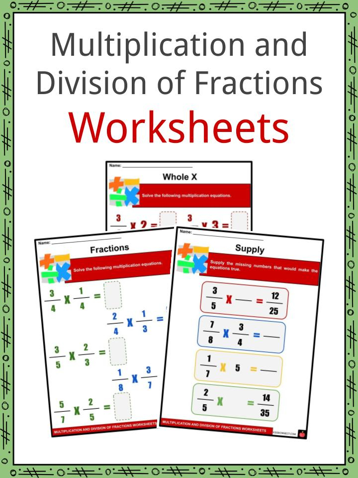 Multiplication And Division Of Fractions Facts Worksheets For Kids