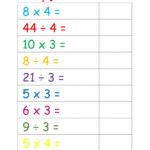 Multiply And Divide By 3 And 4 Worksheet