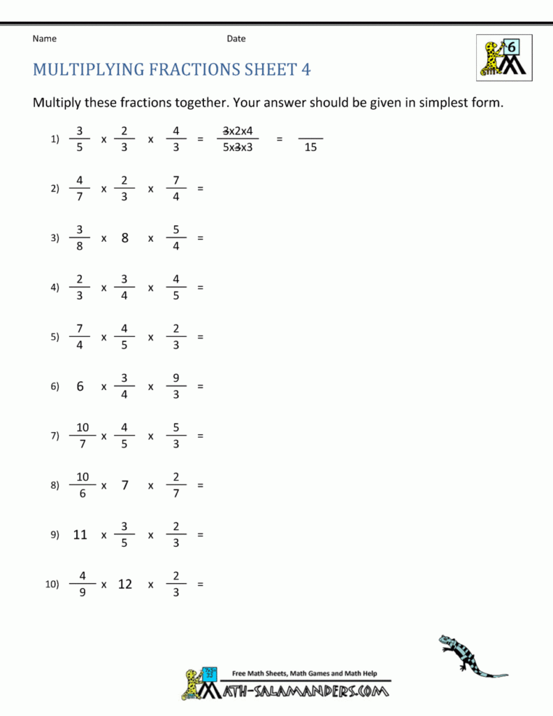 Multiplying Fractions