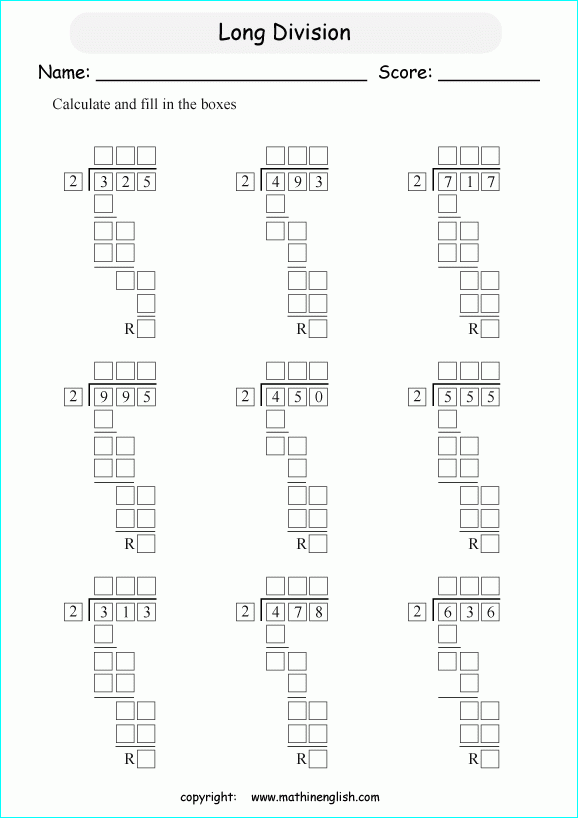 Printable Primary Math Worksheet For Math Grades 1 To 6 Based On The