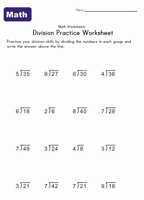 Simple Division Worksheets Division Worksheets Algebra Worksheets 