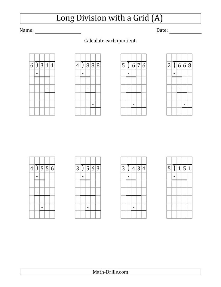 The 3 Digit By 1 Digit Long Division With Remainders With Grid 