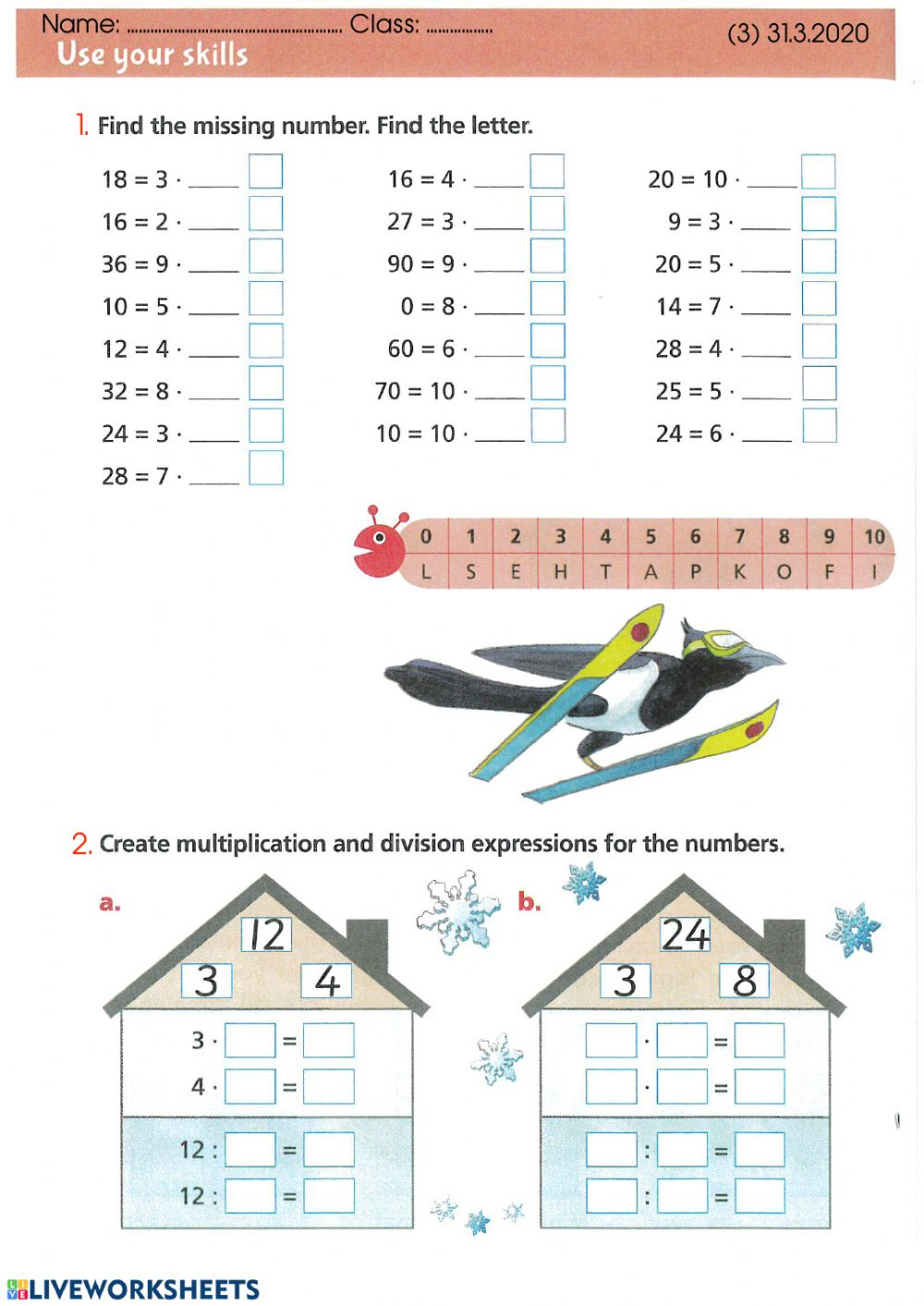 The Relationship Between Multiplication And Division Year 2 Worksheet