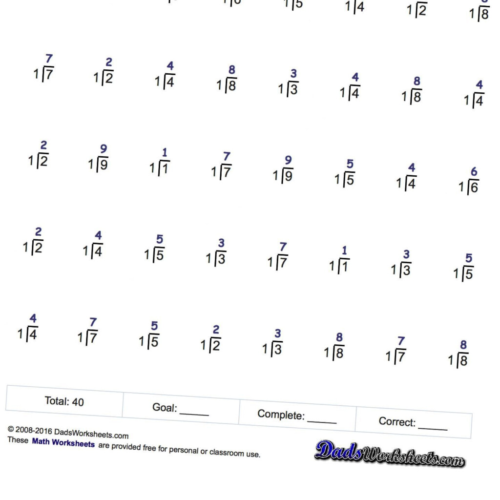 These Division Worksheets Are Similar To The RocketMath Or Mad Minute 