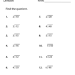 Third Grade Division Worksheet