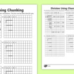 UKS2 Division Using Chunking Differentiated Worksheet Worksheets