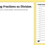 Understanding Fractions As Division Worksheet Worksheet