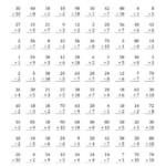 Vertically Arranged Division Facts To 100 A