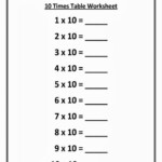 10 Times Multiplication Table Worksheet Times Tables 11 Times Table