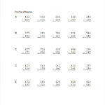 13 Sample Vertical Subtraction Worksheets Sample Templates