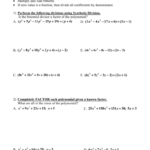 27 Dividing Polynomials Long And Synthetic Division Worksheet Answers