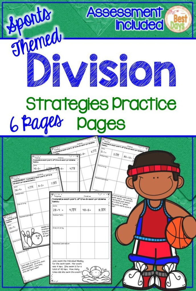 3rd Grade Division Worksheets For Distance Learning Sports Themed Pages 