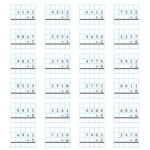 4 Digit By 1 Digit Multiplication With Grid Support A