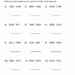 4 Digit Subtraction Worksheets