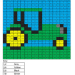 4G8 Division Tractor 4th Grade Math Coloring Squared