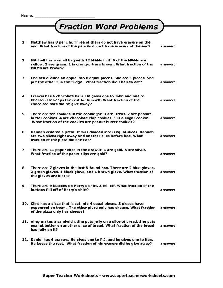 Account Suspended Fraction Word Problems Word Problem Worksheets 