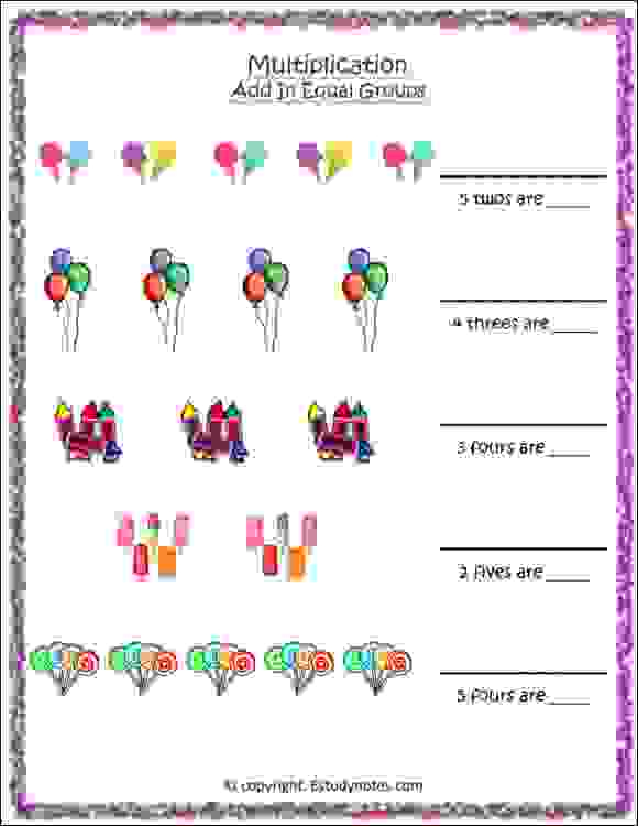 Add In Equal Groups Worksheet 1 EStudyNotes