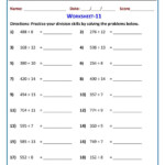 CBSE Third Grade Math Division Printable Worksheets Quiz Video